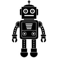 Cute Retro Robot Silhouette Design for Digital Use vector