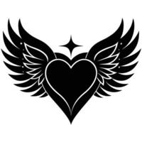 Heart with wings vector