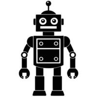 Retro Robot Silhouette Design for Digital Use vector