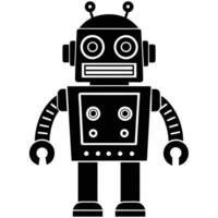 silhouette of a retro-style robot. vector