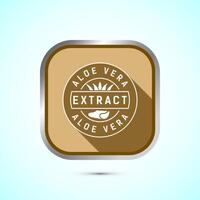 Aloe vera extract icon design illustration. Aloe vera badge label for product packaging, Gold color shadow button design vector