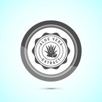 Aloe vera extract icon design illustration. Aloe vera badge label for product packaging, Gray color button design vector