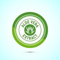 Aloe vera extract icon design illustration. Aloe vera badge label for product packaging, Green color button design vector