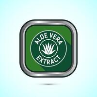 Aloe vera extract icon design illustration. Aloe vera badge label for product packaging, Green color shadow button design vector