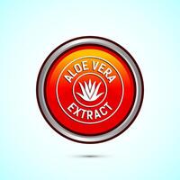 Aloe vera extract icon design illustration. Aloe vera badge label for product packaging, Orange color round button design vector