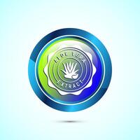 Aloe vera extract icon design illustration. Aloe vera badge label for product packaging, Glossy round button design vector