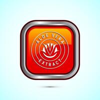 Aloe vera extract icon design illustration. Aloe vera badge label for product packaging, Orange color square button design vector