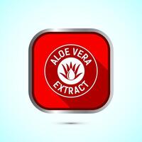 Aloe vera extract icon design illustration. Aloe vera badge label for product packaging, Red color shadow button design vector