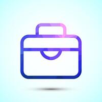 Briefcase icon design, bag icon for apps, low poly style vector