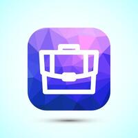 Briefcase icon design, bag icon for apps and websites, low poly style vector