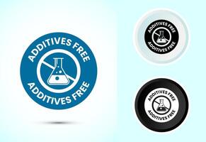 Additives free icon design. No additives sign for food packaging, Color black and white vector