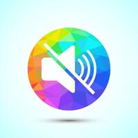 Volume icon illustration, Sound icon for apps and websites, low poly style vector