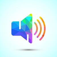 Volume icon design, Sound icon for apps and websites, low poly style vector