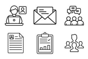 Business and Communication Icons for Professional Networking and Presentation vector