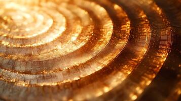 Golden concentric circles creating a stunning visual effect photo