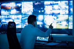 CCTV officers are calling to report the situation on multiple monitors. photo