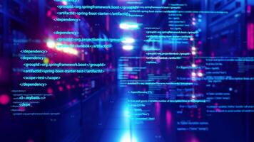 Artificial intelligence cloud computing server room data center video