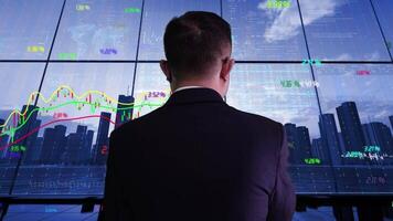 bakåtsynen-av-framgångsrik stock näringsidkare video