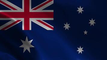 Waving Australian flag, smooth Australian flag waving background video