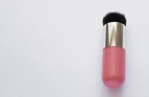 Banner make up brush for powder blusher isolated on white background with copy space and empty space for advertising, mockup photo
