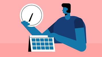 A man holding a large clock, illustrating time management and productivity video