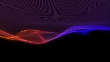 A waving surface made of a network of colored particles. Abstract animation. video