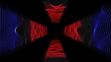 Flight in a tetrahedral tunnel with wavy walls. Abstract animation. video