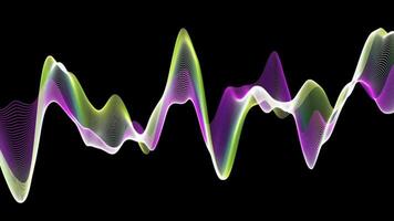 Abstract background of sine wave colored lines. Sinusoids on a black background1. video