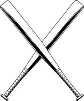 Dynamic Baseball Bats Symbol With Bold Black And White Composition vector