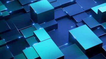Futuristic 3D Abstract Tech Background with Blue Cubes video