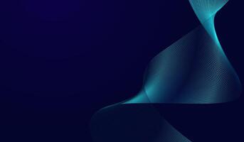 The luminous blue and cyan hues contrast beautifully against the deep navy backdrop, evoking a modern and technological aesthetic, Abstract glowing wave lines on dark blue background design vector