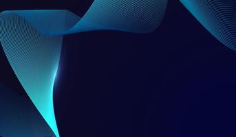 A Futuristic technology dark blue abstract background with curved lines in vibrant blue tones against a deep dark background, waving lines pattern and Abstract glowing wave lines vector