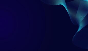 The deep navy backdrop, evoking a modern and technological aesthetic, A futuristic abstract background featuring smooth, flowing wave-like lines in shades of blue and green. vector