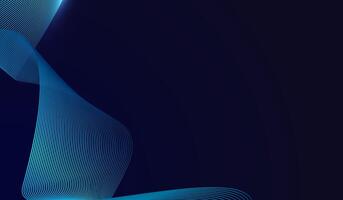 A dark blue curved lines in vibrant tones against a deep dark background, waving lines pattern and Abstract glowing wave lines on dark blue background vector