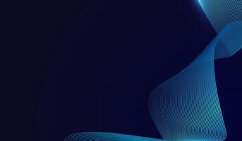 A dark blue abstract background with curved lines in vibrant blue tones against a deep dark background, waving lines pattern and Abstract glowing wave lines on dark blue background vector