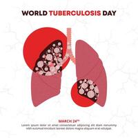 World Tuberculosis Day design with a lung has tuberculosis vector