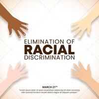 Elimination Of Racial Discrimination Day design with colorful hands vector
