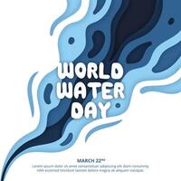 World Water Day design with cutting paper style vector