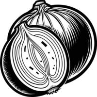 An onion line art illustration vector