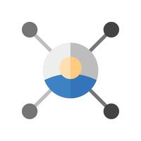 Business connection icon color simple vector