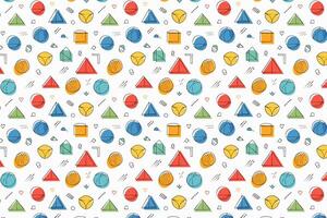 A colorful pattern with various shapes and colors vector