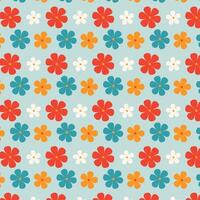 A colorful pattern with flowers on a blue background vector
