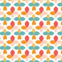 A colorful pattern with orange, blue and green leaves vector
