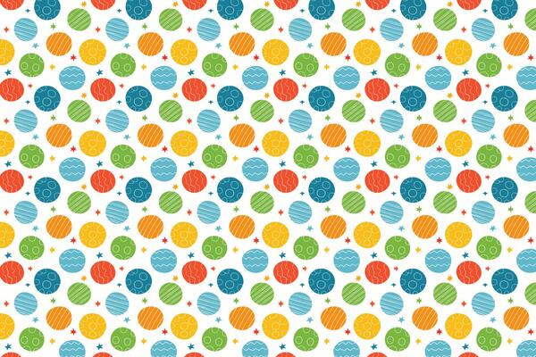 A colorful pattern with dots and circles