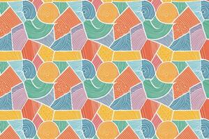 A colorful pattern with a lot of shapes vector