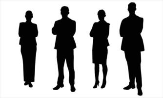silhouette bundle set of people on a white background vector