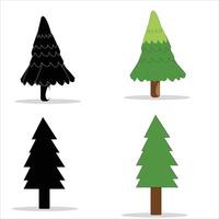 set of christmas tree on white background vector