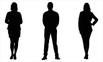 people silhouette icon set.Man and women black silhouette Illustration vector