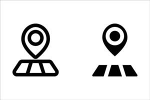 Map with pin, geo locate, pointer icon on white background. illustration vector