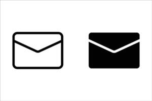 Envelope mail set. newsletter web buttons. close email letter outline symbol vector